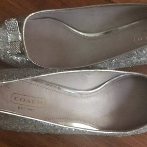 Coach Silver Glitter Heels